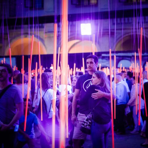 Floating Light by Wouter Brave & Timber by Studio Percussion, KLANGLICHT 2018 © Alex Koch